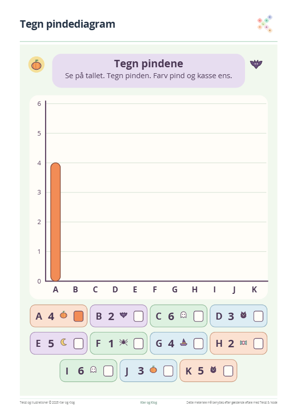 Preview of Tegn Halloween pindediagram