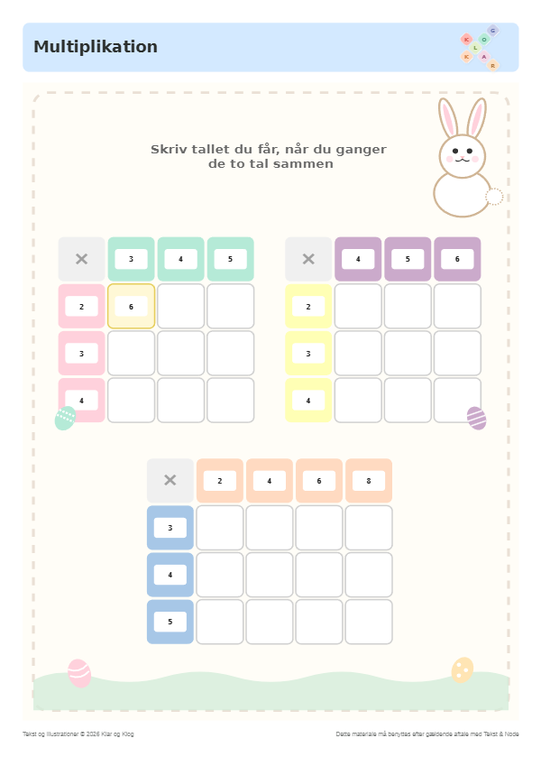 Preview of Påsketabeller 2